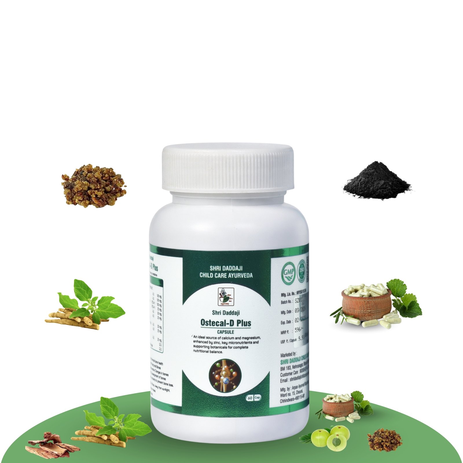 Shri Daddaji Ostecal-D Plus Capsule | Ayurvedic Medicine | Bone Health Support 60 capsules