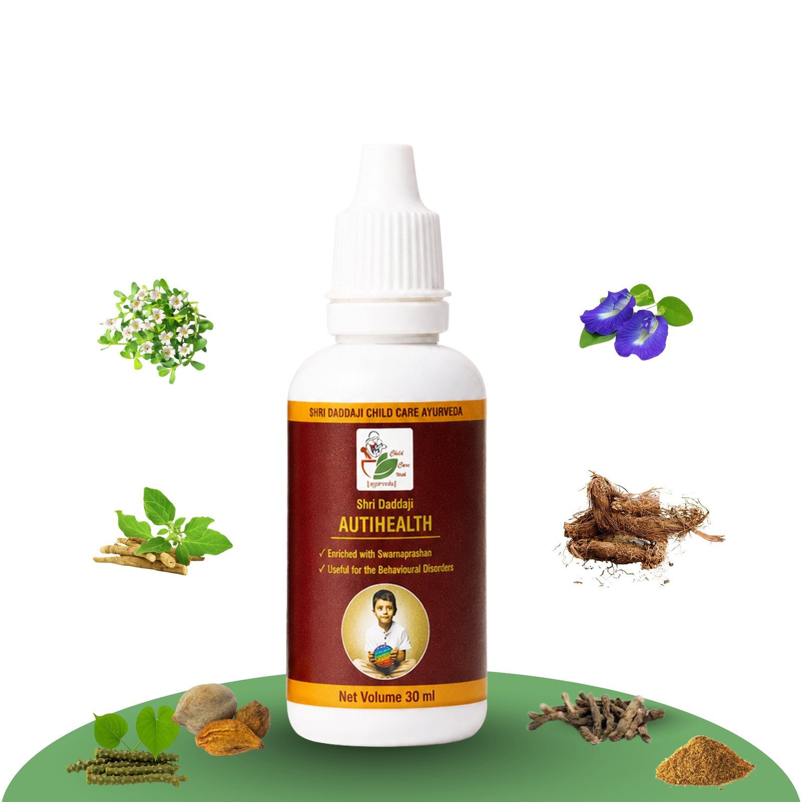 Shri Daddaji AUTIHEALTH Drops for Children | Ayurvedic Proprietary Formula | Herbal Wellness Support | 30 ml